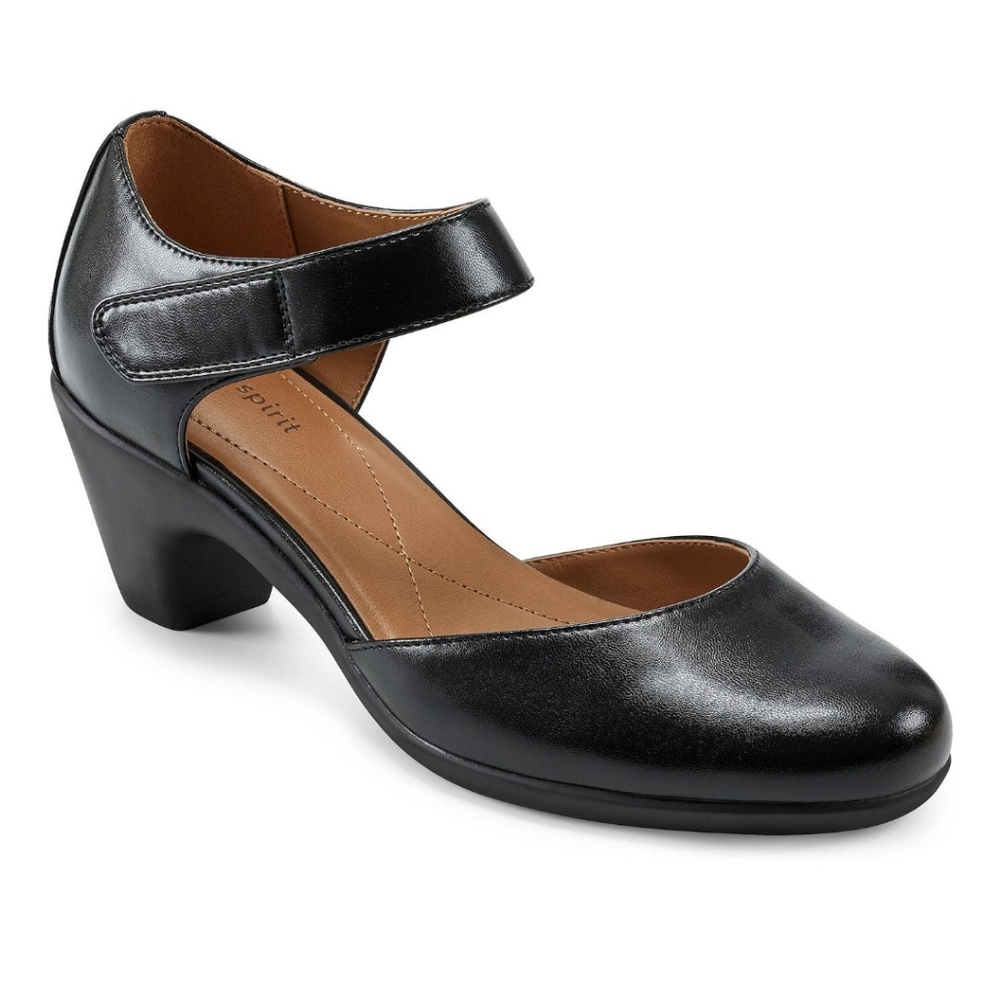 Mary Jane Shoe Black Heel Casity Block heel Hook-&-Loop 7.5  NWT